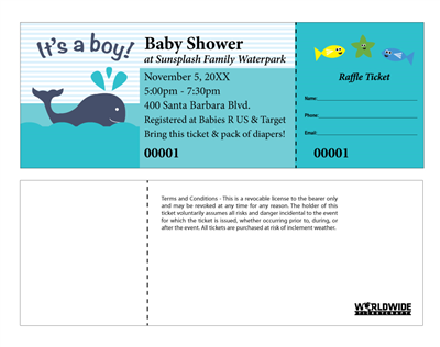 Baby Boy Raffle Tickets