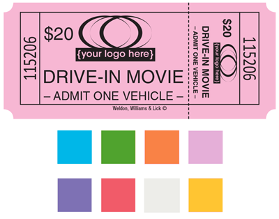DIY Single Roll Raffle Tickets 3.5 x 1.5" w/Stub