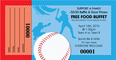 Baseball Raffle Tickets