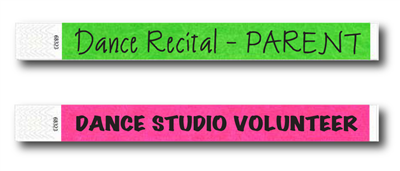 DIY Dance 3/4" Tyvek Wristbands