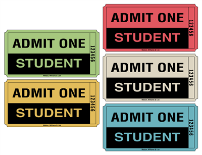 Large Roll Tickets - Admit One Student