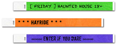 DIY Haunted House 3/4" Tyvek Wristbands
