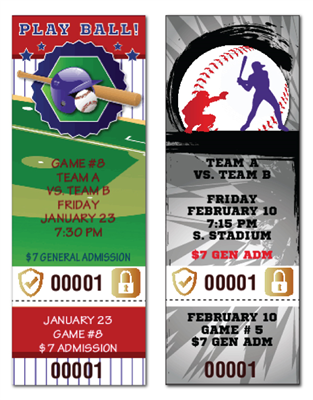 Baseball Tickets with Security Features